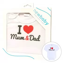 New Baby Body s potlačou Som Vaše splnené prianie - darčekové balenie