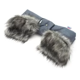 New Baby Rukávnik na kočík 2v1 s kožušinkou blue