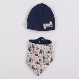 New Baby Dojčenská čiapočka so šatkou na krk Missy