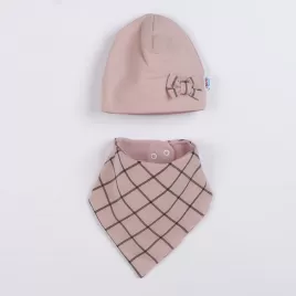 New Baby Dojčenská čiapočka so šatkou na krk Missy