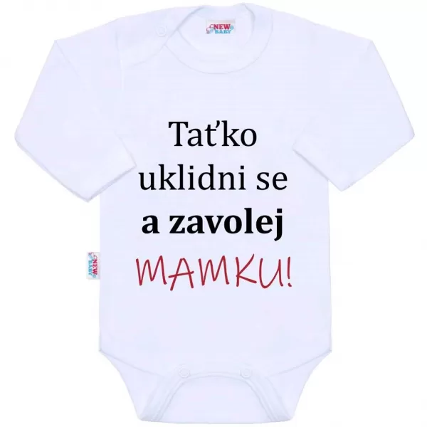 New Baby Body s potlačou Už mám 1 rok modré - darčekové balenie