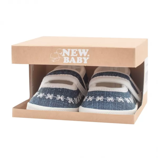 New Baby Dojčenské capáčky Jeans biele 0-3 m