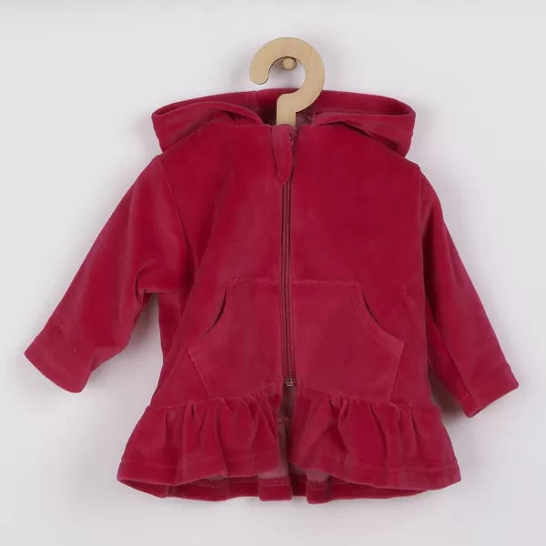 New Baby Semišková mikinka s kapucňou Baby tmavo