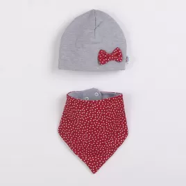 New Baby Dojčenská čiapočka so šatkou na krk Missy