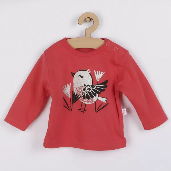 Koala Dojčenské bavlnené tepláčky a tričko Birdy šedé