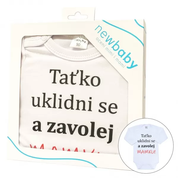 New Baby Body s potlačou Už mám 1 rok modré - darčekové balenie