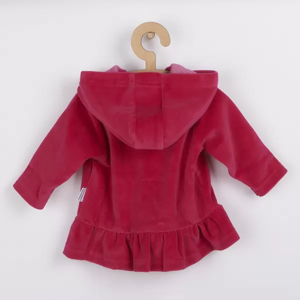 New Baby Semišková mikinka s kapucňou Baby tmavo