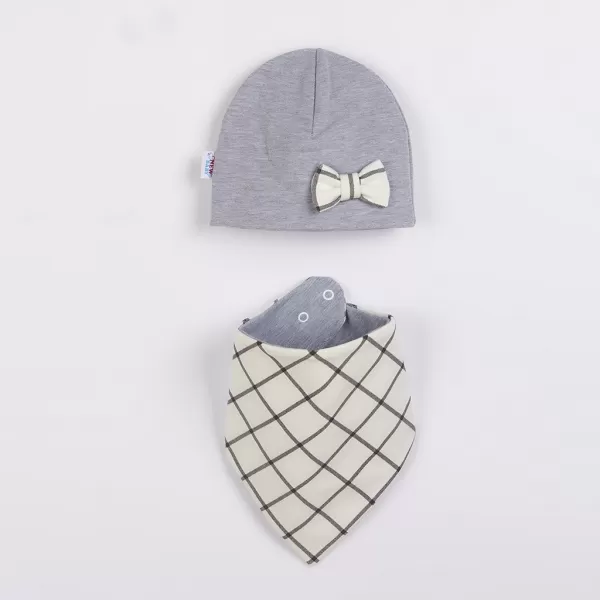 New Baby Dojčenská čiapočka so šatkou na krk Missy