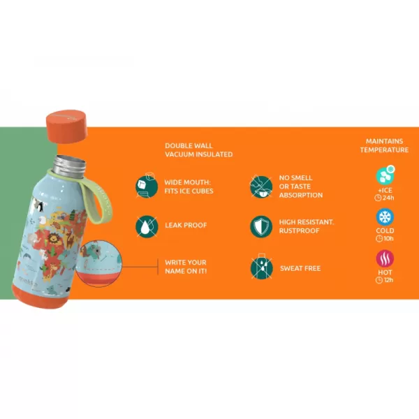 Quokka Nerezová termofľaša Solid Kids s pútkom 330 ml