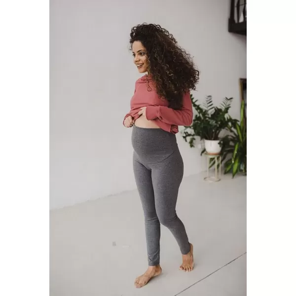 Milk & Love Tehotenské legíny s vysokým pásom šedá melanž