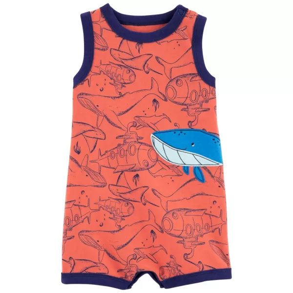 CARTER'S Overal letné Orange Whale chlapec 6m