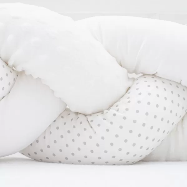 New Baby Ochranný mantinel do postieľky vrkoč Minka a Bodka šedá