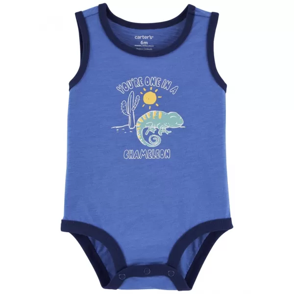 CARTER'S Body bez rukávov Blue Chameleon chlapec NB/vel. 56