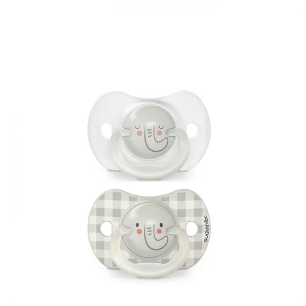 SUAVINEX Cumlík DEŇ&NOC fyziologický silikón 6-18 m - 2 ks