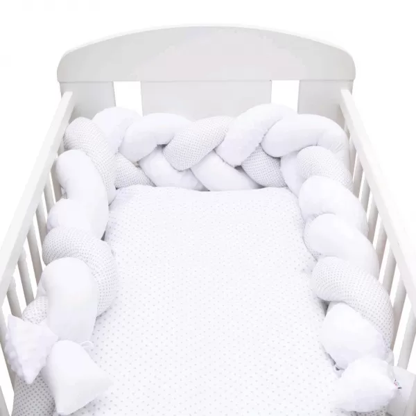 New Baby Ochranný mantinel do postieľky vrkoč Minka a Bodka šedá