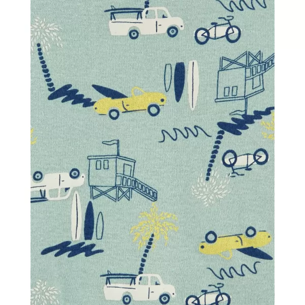 CARTER'S Set 3dielny body bez rukávov, tielko, kraťasy Grey Cars chlapec 18m