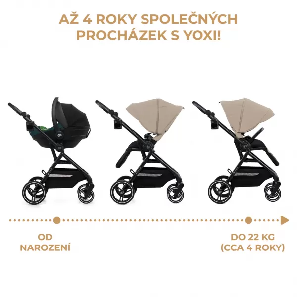 KINDERKRAFT SELECT Športový kočík Yoxi Sand Beige