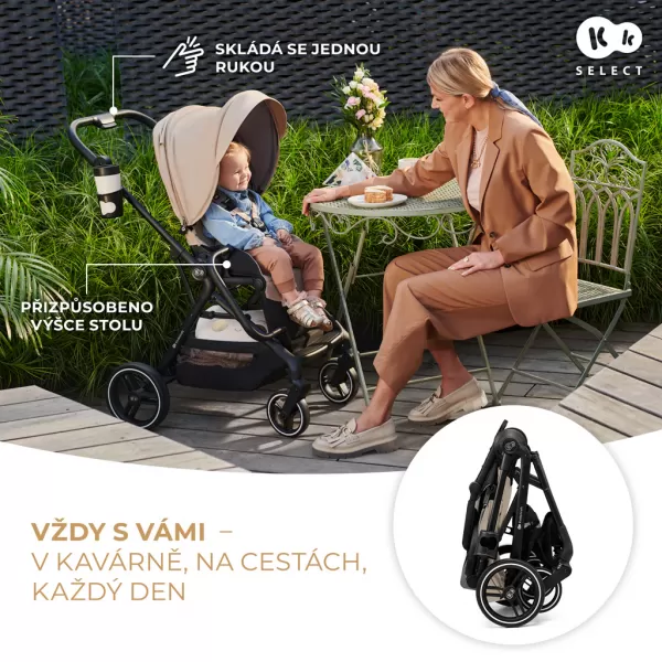 KINDERKRAFT SELECT Športový kočík Yoxi Sand Beige