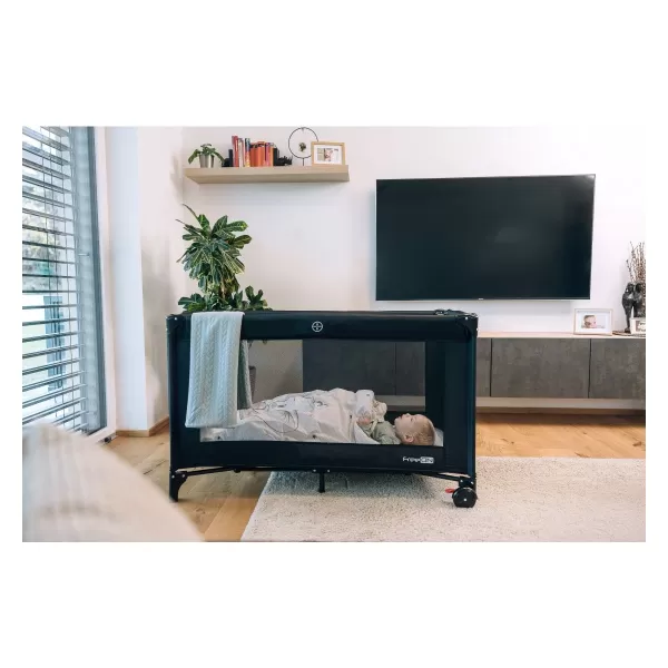 Freeon Cestovná detská detská postieľka čierna