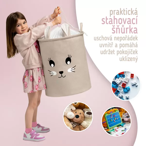 Hračky sipo hračiek xl s šnúrou, skladacia bavlna / 63 l