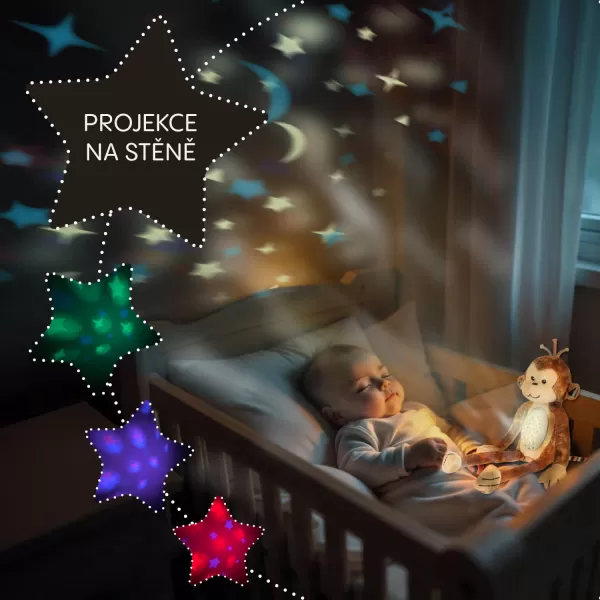 Zopa Plush Fall -s projektorom a melódiami, mývala