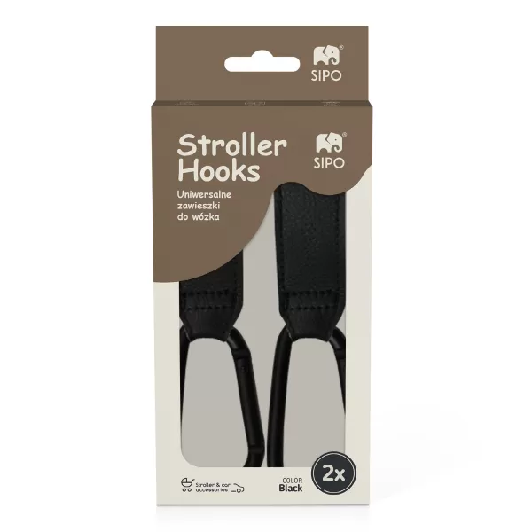 Sipo Háčiky na kočík, 2 ks, čierne
