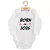 Detské body New Baby s potlačou BORN IN 2026 ružová