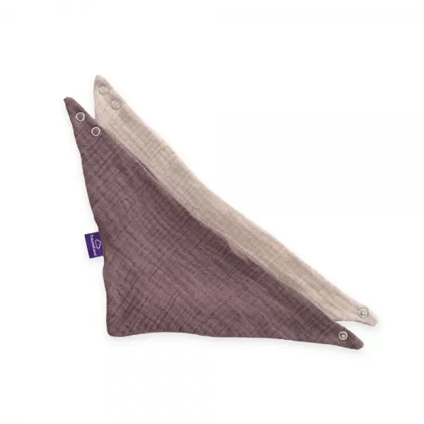 TRÄUMELAND Bandana Bib 2 ks Beige & Chocolate Flaume