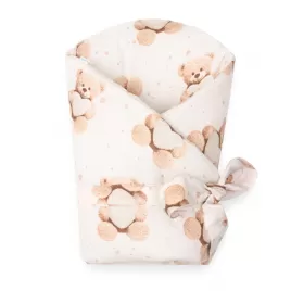 New Baby zavinovačka Love Teddy bear 80x80 cm ružová