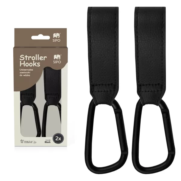 Sipo Háčiky na kočík, 2 ks, čierne