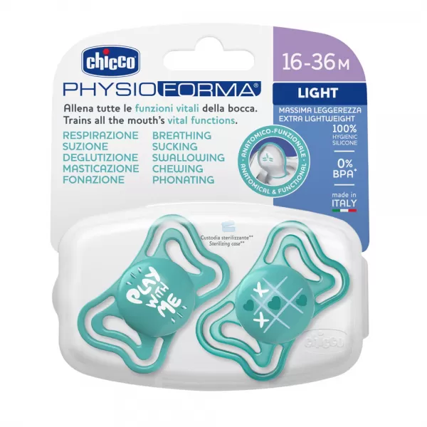 CHICCO Cumlík Physio Light silikónové 6-16m, 2 ks