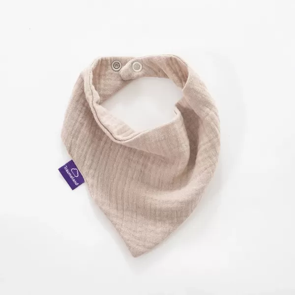TRÄUMELAND Bandana Bib 2 ks Beige & Chocolate Flaume