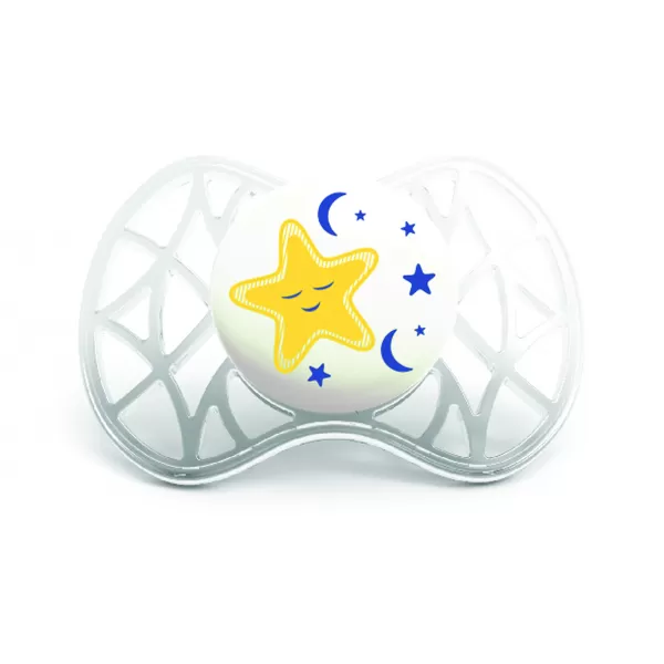 Nuvita Stredné cumlíky svietiace v tme 6M+ 2ks, Orthodontic