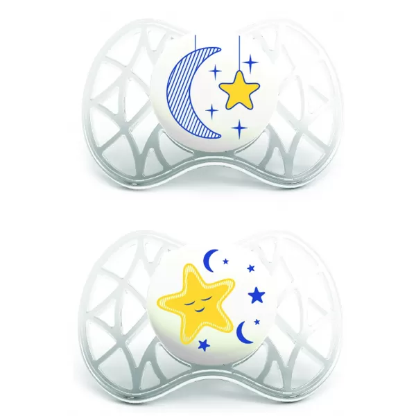 Nuvita Stredné cumlíky svietiace v tme 6M+ 2ks, Orthodontic