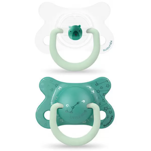 Suavinex ŠIDÍTKO DEŇ&NOC Fyziologické SILIKÓN -2-4 m - 2 ks