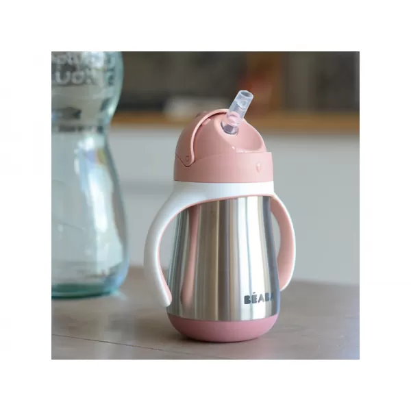 Hrnček Beba Thermo -Insulation s slamkou z nehrdzavejúcej ocele 250 ml