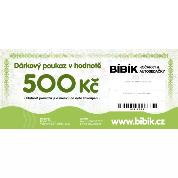 Bibik Darčekový poukaz 500 Kč